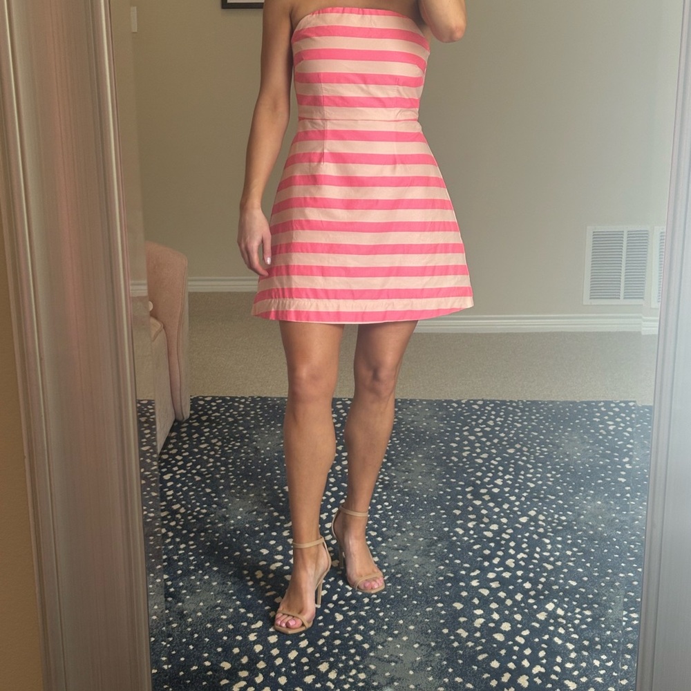 Aston Studio Beatrix Strapless Mini Dress - Pink Candy Stripe